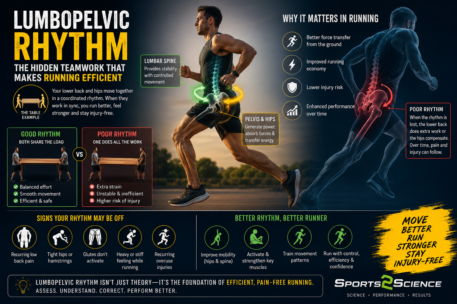 Lumbopelvic Rhythm: The Hidden Teamwork That Makes Running Efficient