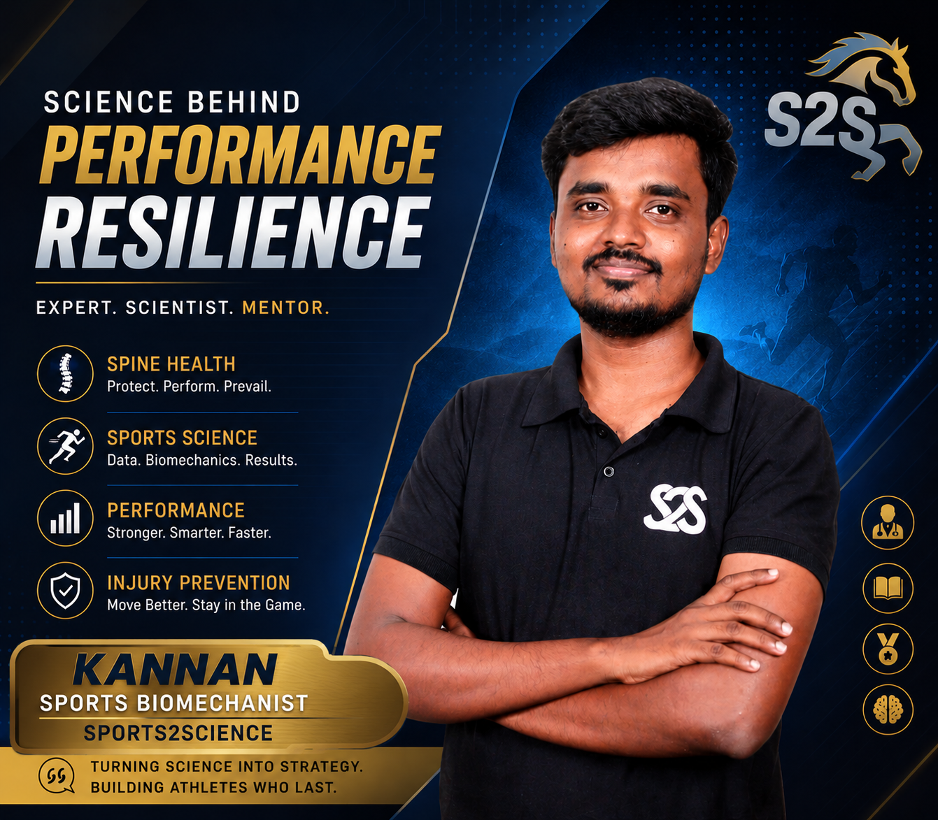 Kannan, Sports Biomechanist at Sports2Science, specializing in athlete movement analysis, biomechanics, injury prevention, and sports performance optimization.