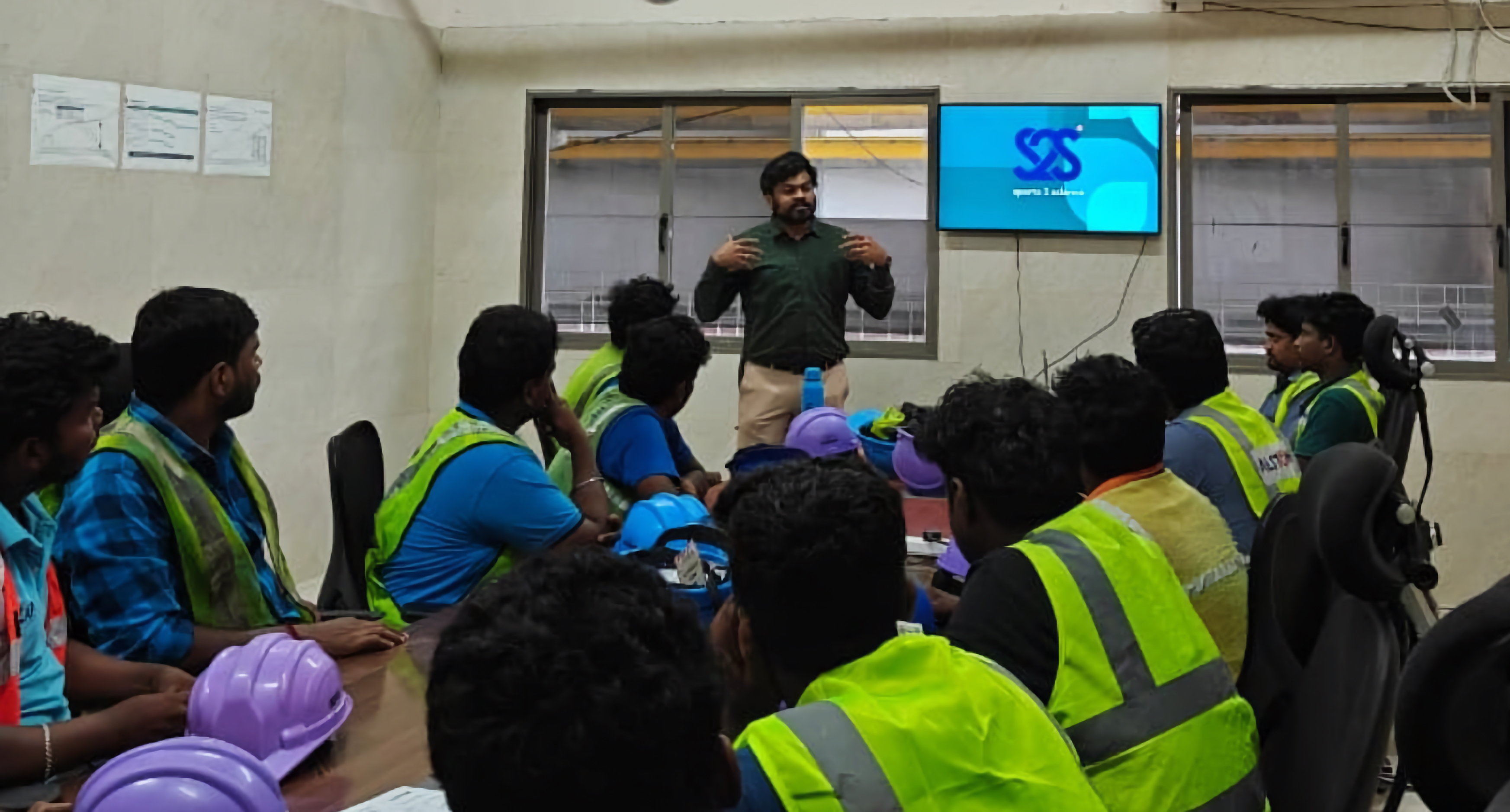 Happy employees in office